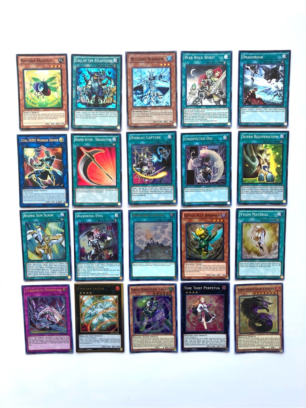 Holographic Yu-Gi-Oh! 20 Card Foil Lot Blizzard Warrior Evolzar Laggia